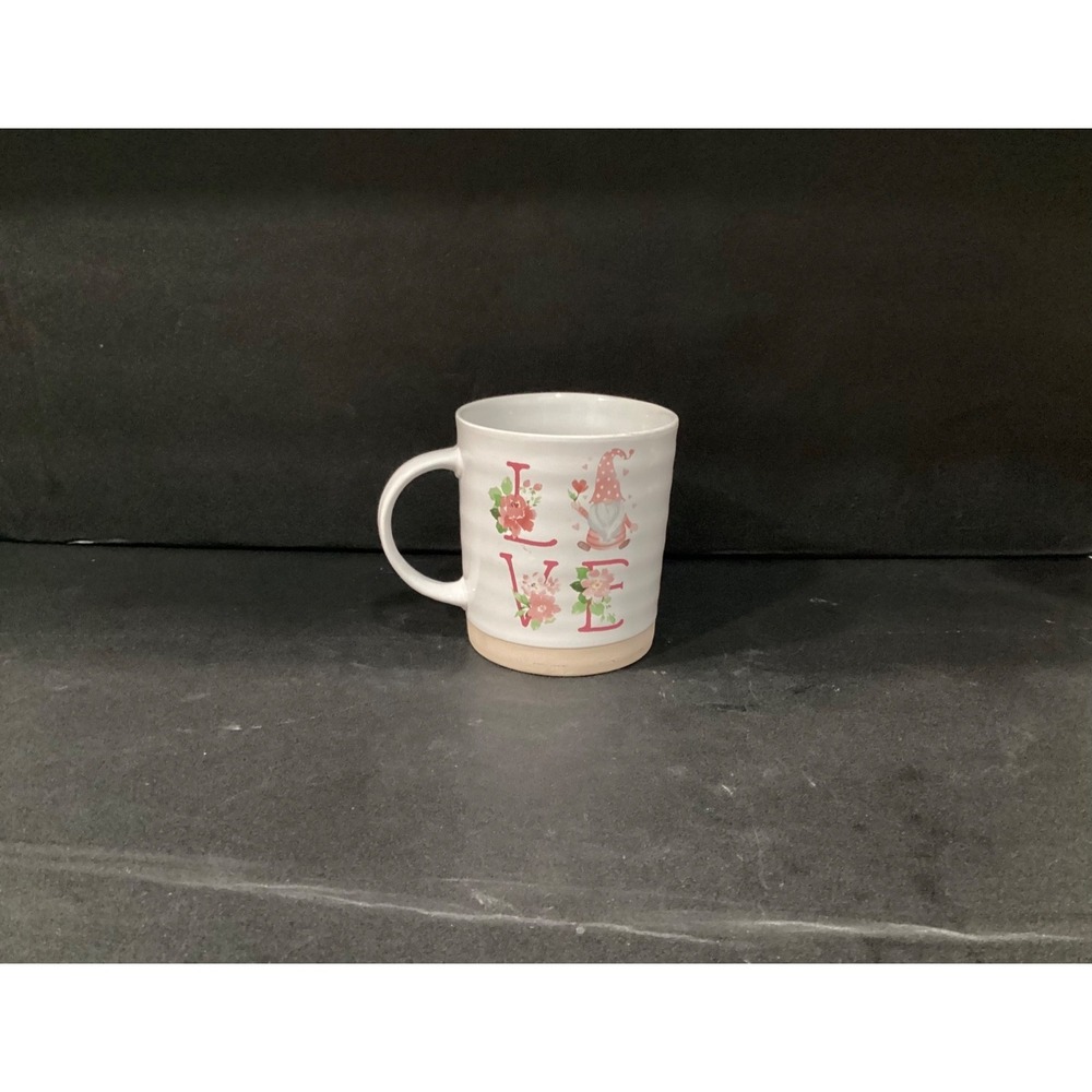 Fig & Fern Large Gnome Coffee Mug‎ Love Hearts Pink Microwave Dishwasher Safe